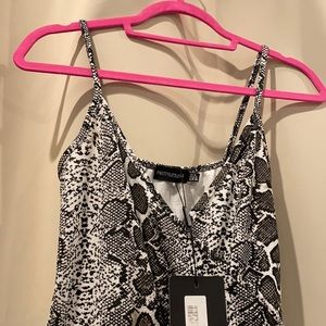 Snake skin romper from pretty little thing